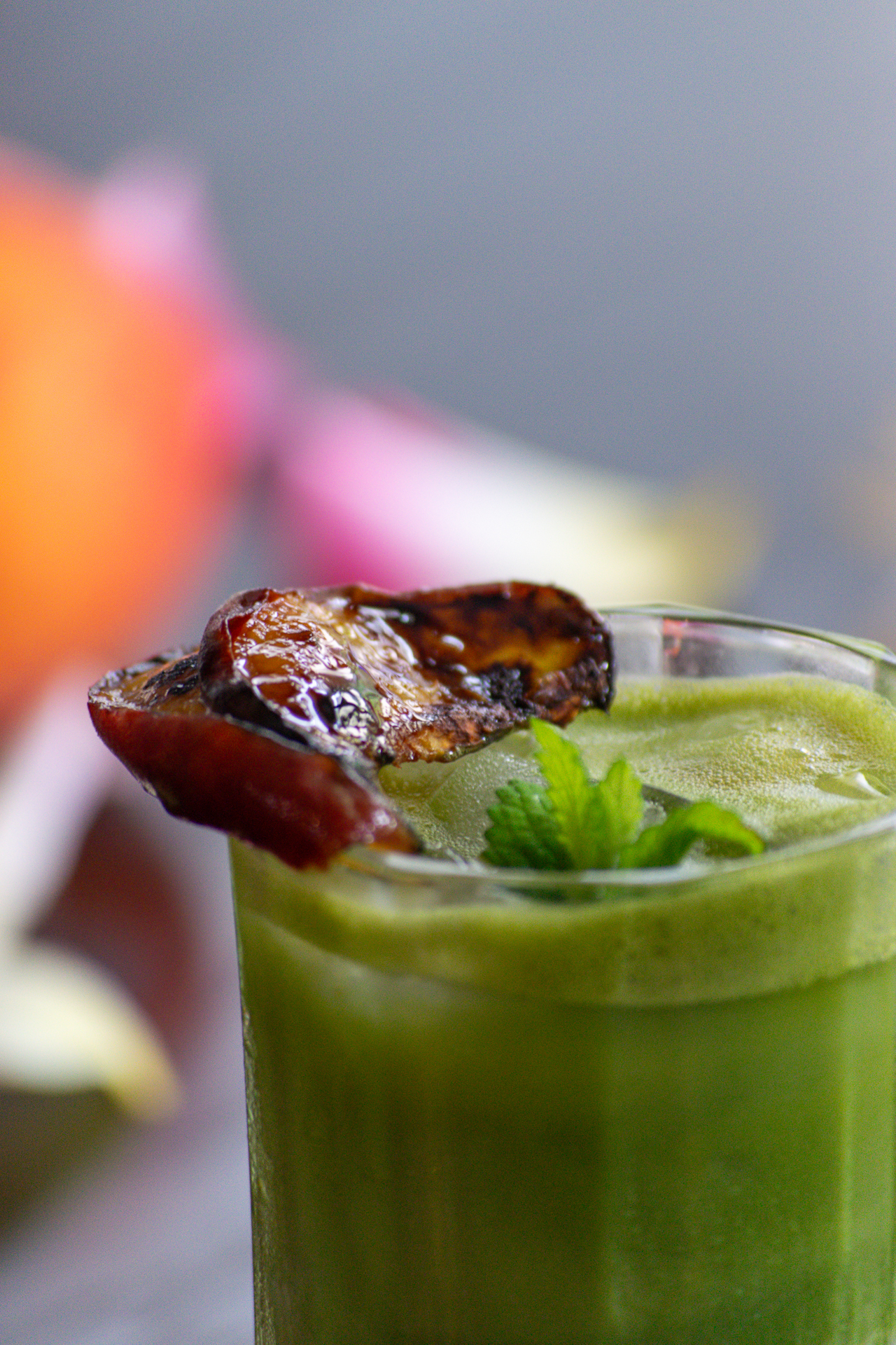 Iced Peach Matcha Latte